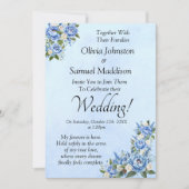 Blue Peony on Blue Wedding Suite Invitation 招待状 (正面)