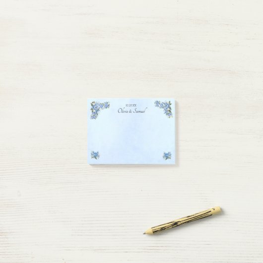 Blue Peony Wedding Suite Post-It Notes ポストイット (デスク上)