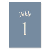 Blue Periwinkle Minimalist Wedding Table Number テーブルナンバー (裏面)