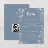 Blue Periwinkle Wildflower Wedding Details エンクロージャーカード (正面/裏面)