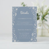 Blue Periwinkle Wildflower Wedding Details エンクロージャーカード (スタンド正面)