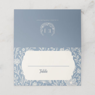 Blue Periwinkle Wildflower Wedding Place Card プレイスカード