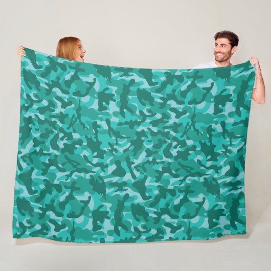 Blue Persian Camouflage フリースブランケット (インサイチュ)