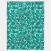 Blue Persian Camouflage フリースブランケット (正面)