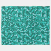 Blue Persian Camouflage フリースブランケット (正面(横))