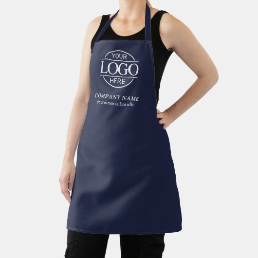 Blue Personalized Apron with Logo Custom Uniform エプロン (インサイチュ)