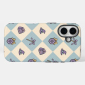 Blue Personalized Girly Checkered Case-Mate iPhoneケース (裏面 (横))