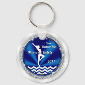 Blue Personalized Gymnastics Gifts for Girls Team キーホルダー (正面)