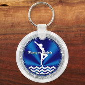 Blue Personalized Gymnastics Gifts for Girls Team キーホルダー (裏面)