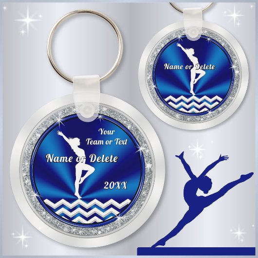 Blue Personalized Gymnastics Gifts for Girls Team キーホルダー