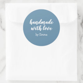 Blue Personalized Handmade with Love Minimalist ラウンドシール