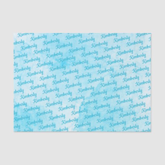 Blue Personalized Name 薄葉紙 (正面)