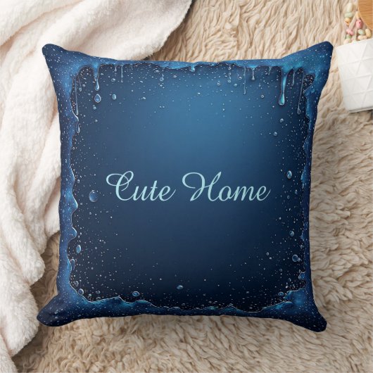 Blue Personalized Name Custom Gift クッション (ブランケット)