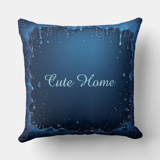Blue Personalized Name Custom Gift クッション (裏面)
