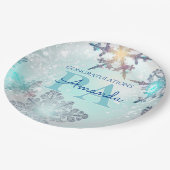 Blue Personalized Name PA Graduation ペーパープレート (アングル)