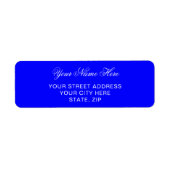 Blue Personalized Return Address Mailing Labels ラベル (正面)