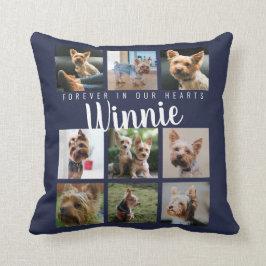 Blue PetフォトコラージメモリKeepsakeスクリプト名 クッション