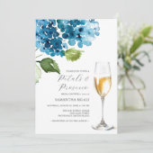 Blue Petals and Prosecco Bridal Shower Invitations (スタンド正面)