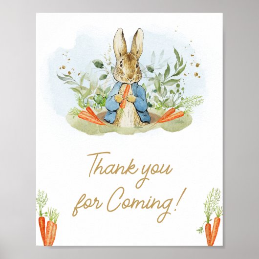 Blue Peter Rabbit Baby Shower Thanks for 来's ポスター (正面)