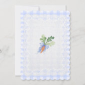 Blue Peter Rabbit Gingham lace Baby Shower 招待状 (裏面)