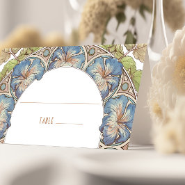Blue Petuniaネームカー結婚ドのテーブルヴィンテージ