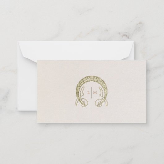 Blue Petuniaネームカー結婚ドのテーブルヴィンテージ ノートカード (裏面)