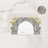 Blue Petuniaネームカー結婚ドのテーブルヴィンテージ ノートカード (正面/裏面インサイチュ)