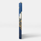 Blue Phoneケースの装飾金ゴールド – 名前の追加 iPhoneケース (右側面)