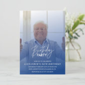 Blue Photo 86th誕生日パーティーへの招待 招待状 (スタンド正面)