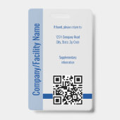 Blue Photo CompanyセキュリティQRコード従業員ID バッジ (Back)