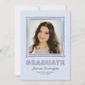 Blue Photo Doodle Graduation Invite Announcement 招待状 (正面)