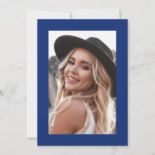 Blue Photo Graduation Party 招待状 (裏面)