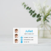 Blue Photo Kids Playdate Card 名刺 (スタンド正面)