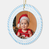 Blue Photo Santa's Nice Listメンバークリスマス セラミックオーナメント (左)