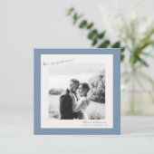 Blue Photo Wedding Save the Date 招待状 (スタンド正面)