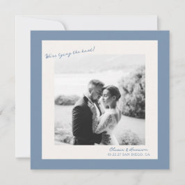 Blue Photo Wedding Save the Date 招待状