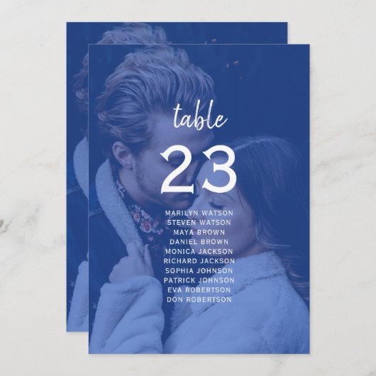 Blue Photo Wedding Seating Chart (正面/裏面)