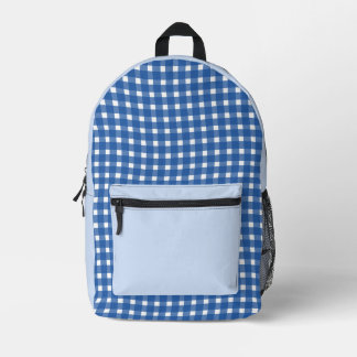 blue picnic backpack プリントバックパック