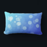 Blue pillow with abstract gradient design ランバークッション<br><div class="desc">Blue pillow with abstract gradient design featuring various-sized translucent circles. The pattern creates a calm,  dreamy ambiance.</div>
