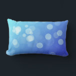 Blue pillow with abstract gradient design ランバークッション<br><div class="desc">Blue pillow with abstract gradient design featuring various-sized translucent circles. The pattern creates a calm, dreamy ambiance.</div>