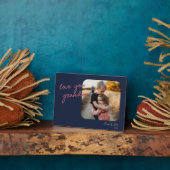 Blue Pink 1-Photo Love You Custom Script Photo フォトプラーク (側面)