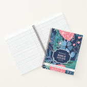 Blue Pink Abstract Floral Personalized Bible Study ノートブック (内部)