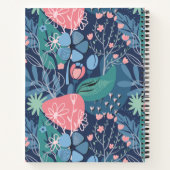 Blue Pink Abstract Floral Personalized Bible Study ノートブック (裏面)