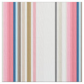 Blue, pink, almond and coffee stripes ファブリック (クローズアップ)