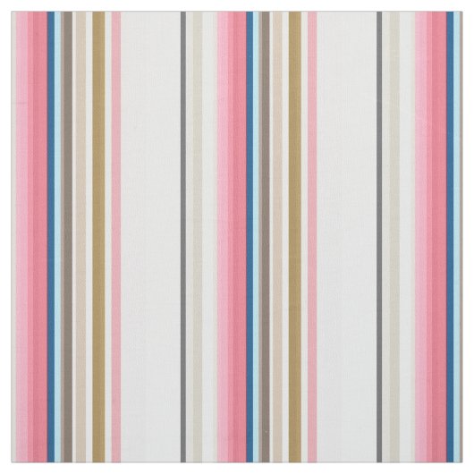 Blue, pink, almond and coffee stripes ファブリック (見本)