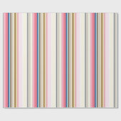 Blue, pink, almond and coffee stripes ラッピングペーパー (フラット)