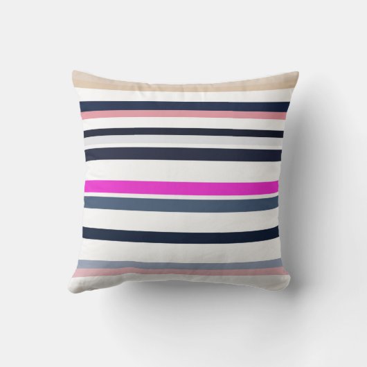 Blue Pink and Sand Stripes クッション (裏面)