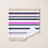 Blue Pink and Sand Stripes バスタオルセット (ウォッシュタオル)