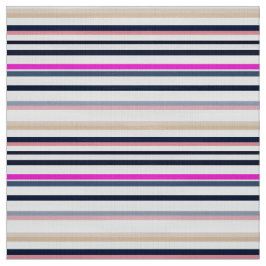 Blue Pink and Sand Stripes ファブリック