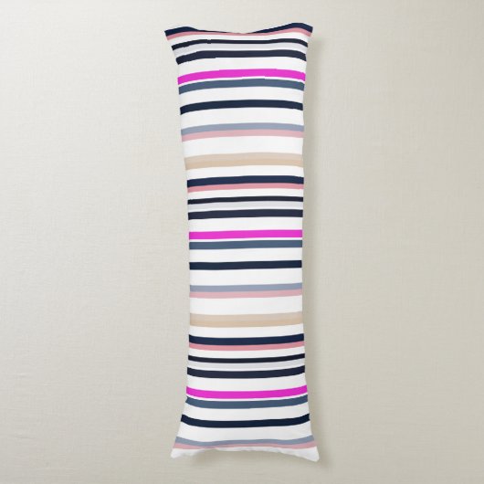 Blue Pink and Sand Stripes ボディピロー (正面縦)